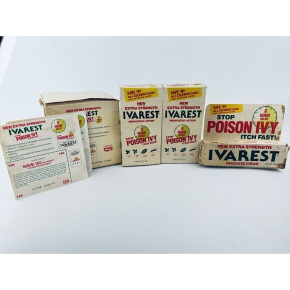 Lot Of Vintage Ivarest Poison Ivy Medicated Lotion - 1985 1986 - Blistex - NOS - Picture 1 of 16